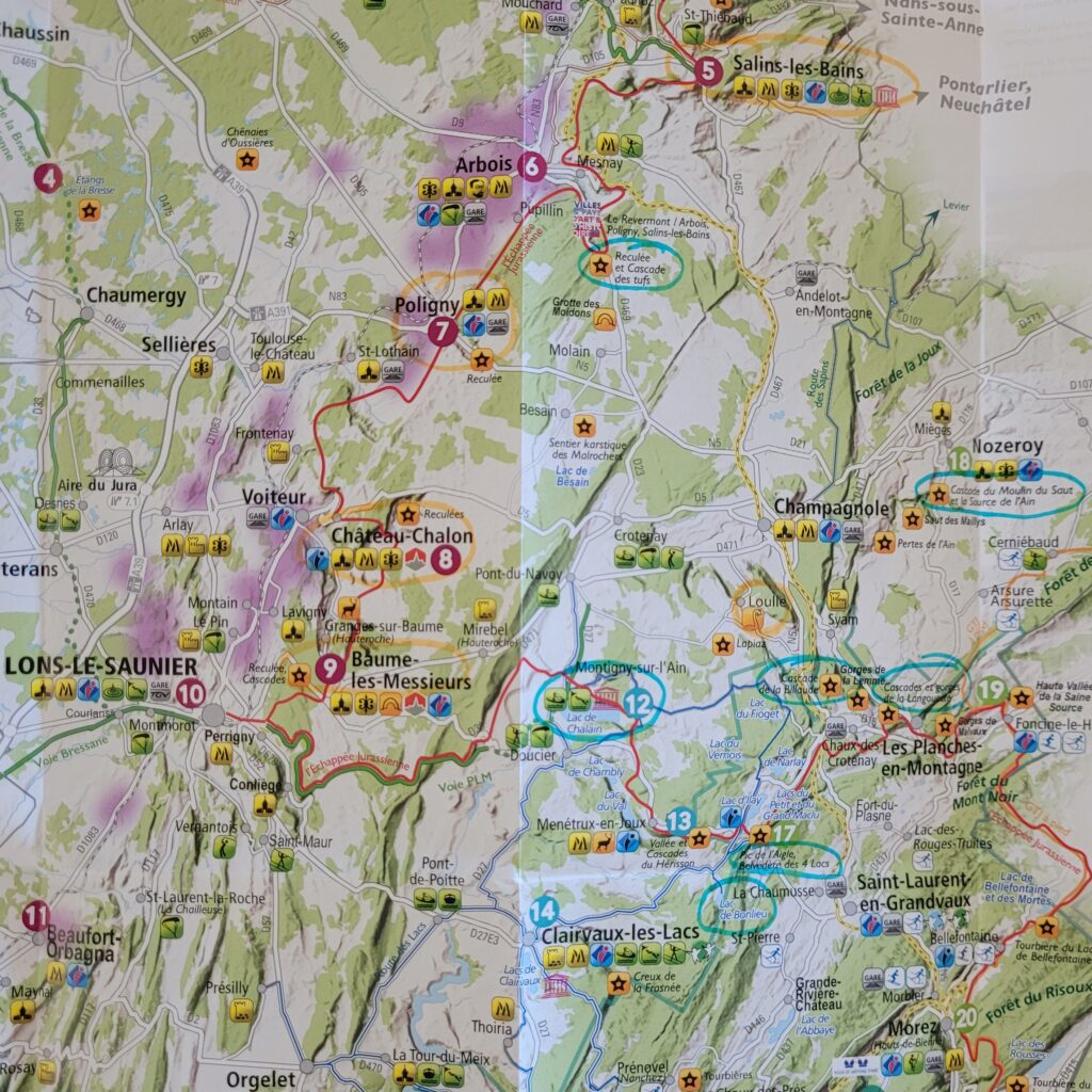 carte touristique du Jura
